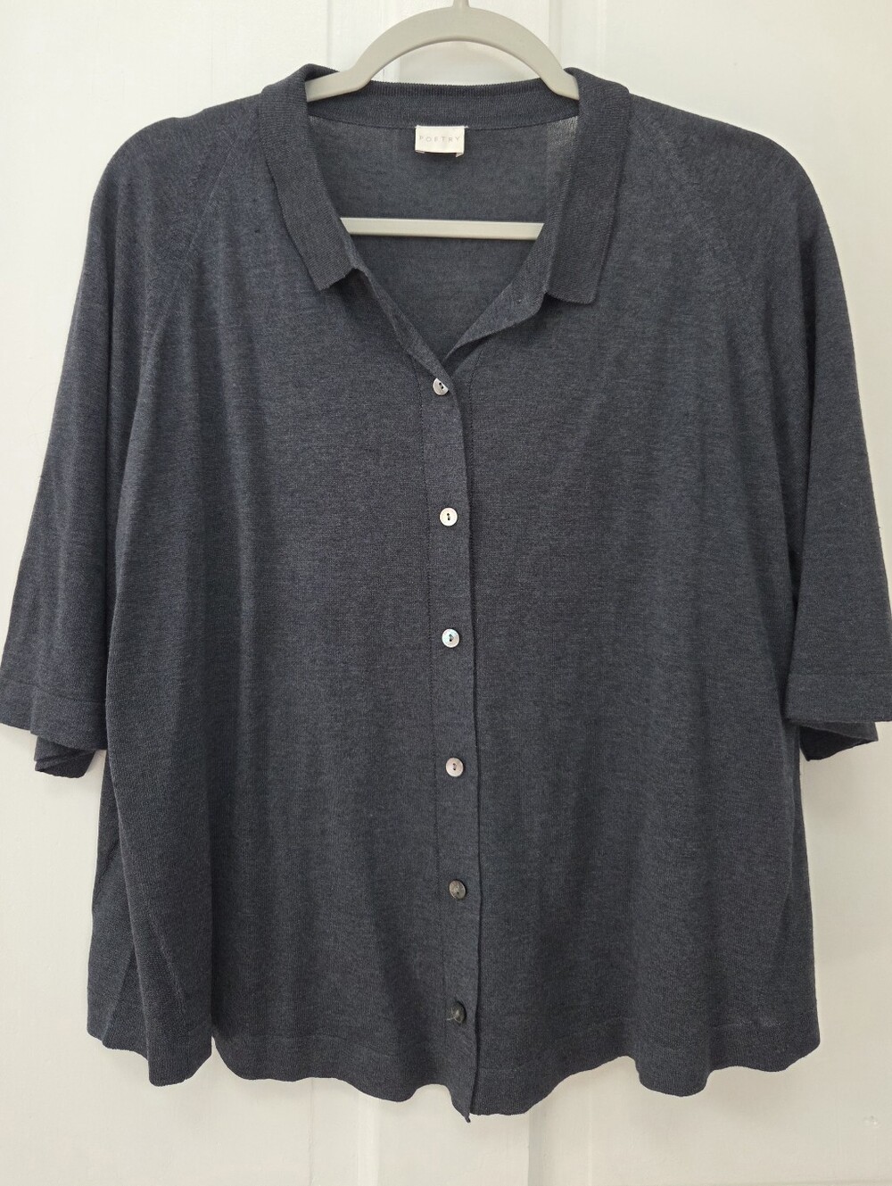 Poetry Slate Blue Silk Linen Cardigan Top 10